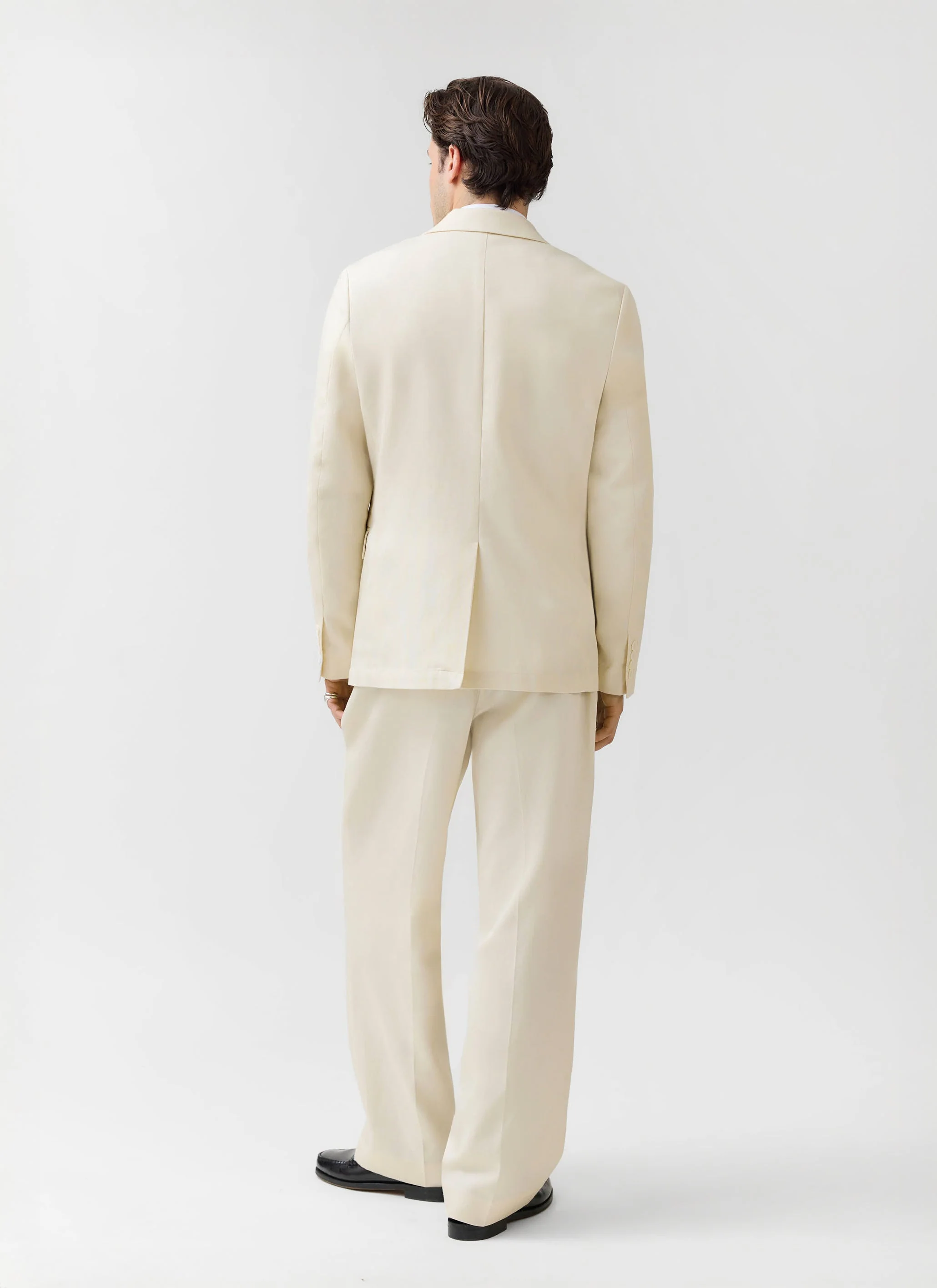 Tailored 3 Button Blazer | Lyocell | Cream - Image 7