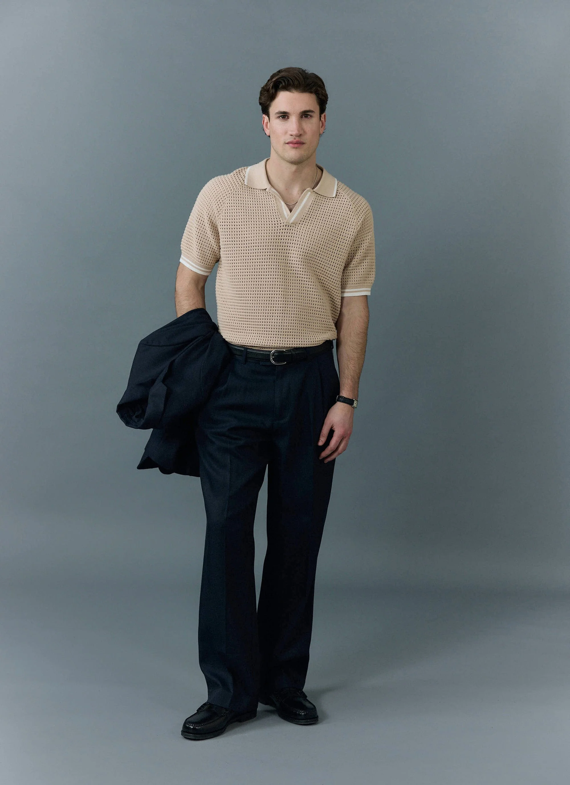 Tennis Boxy Knitted Polo | Cotton | Cream - Image 5