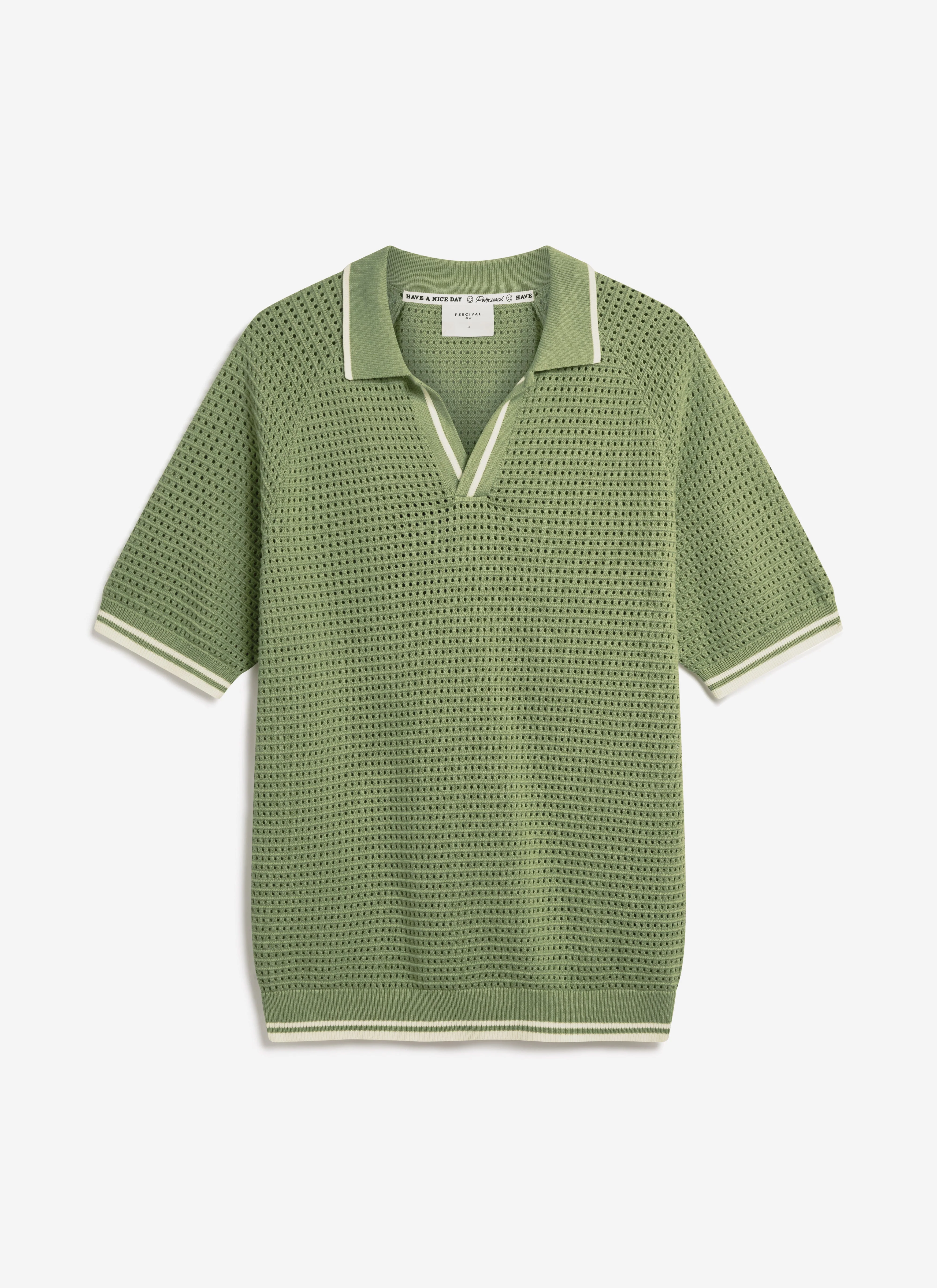 Tennis Boxy Knitted Polo | Cotton | Sage - Image 5