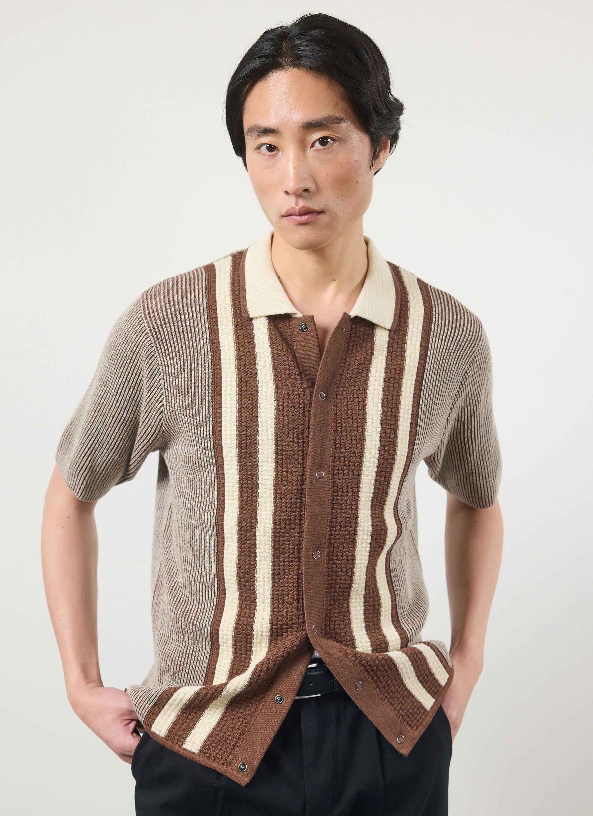 Teramo Knitted Polo Shirt | Cotton | Ecru