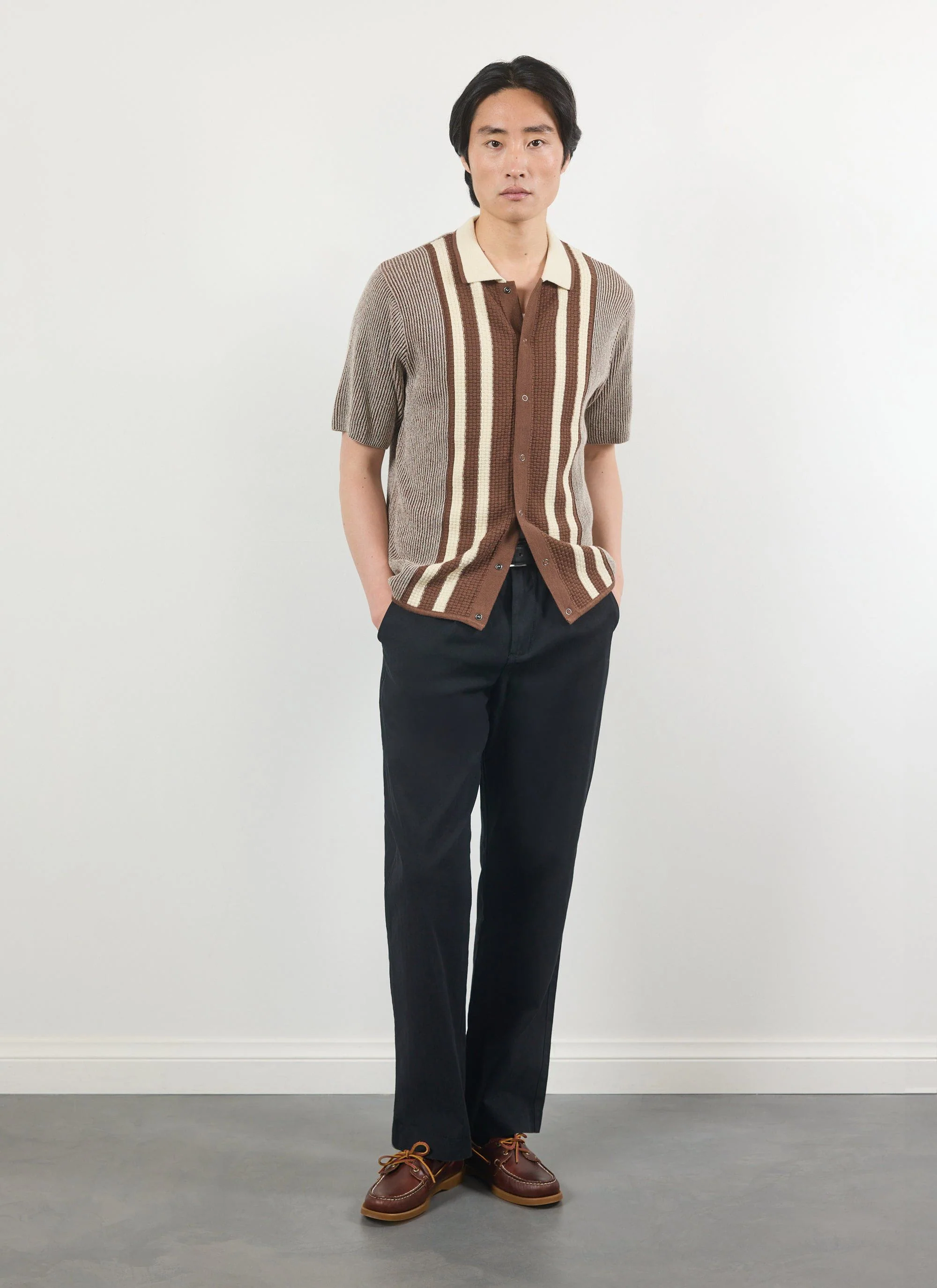 Teramo Knitted Polo Shirt | Cotton | Ecru - Image 2