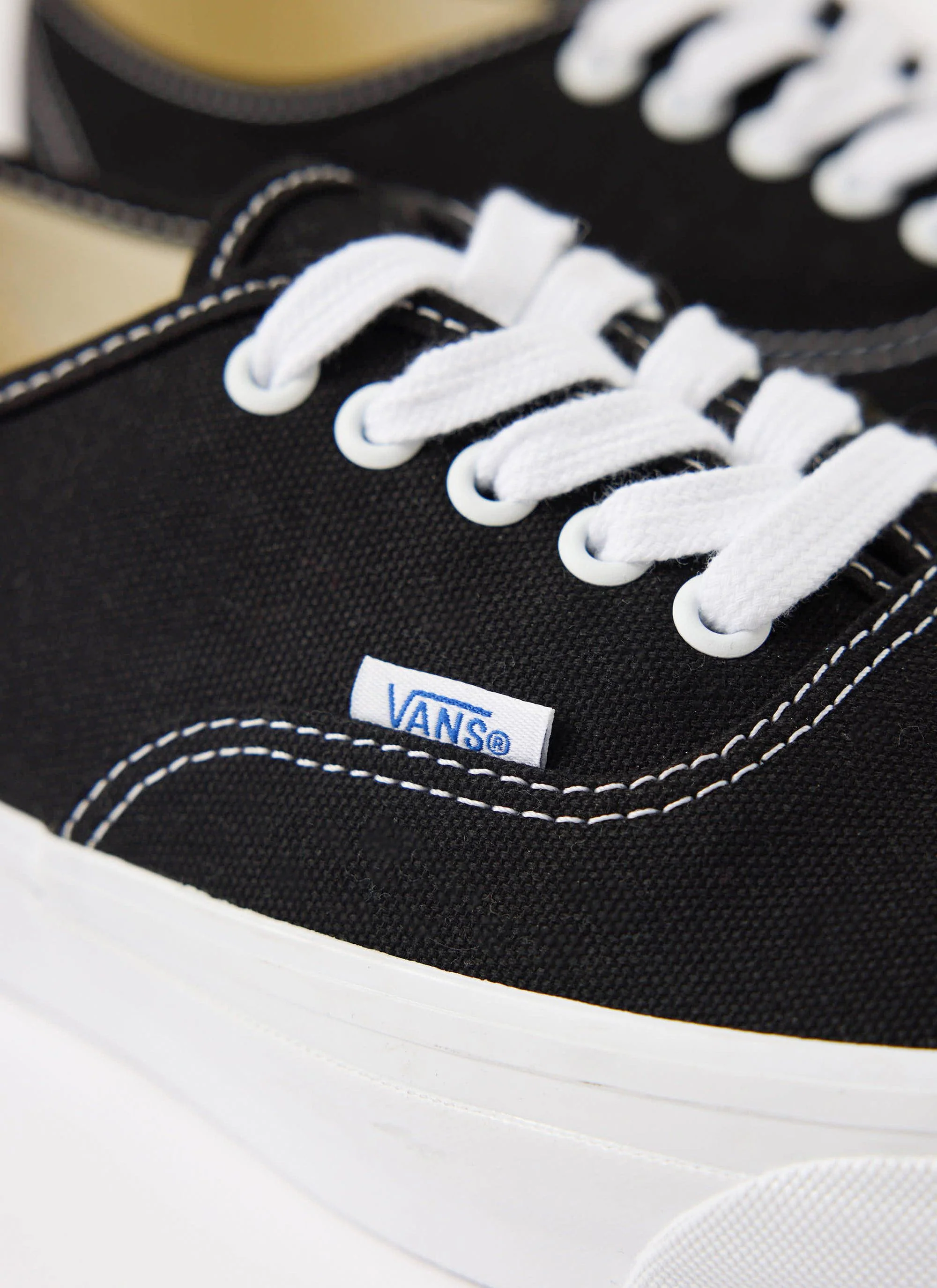 Vans | Premium Authentic 44 Shoe | Black with White - Image 3