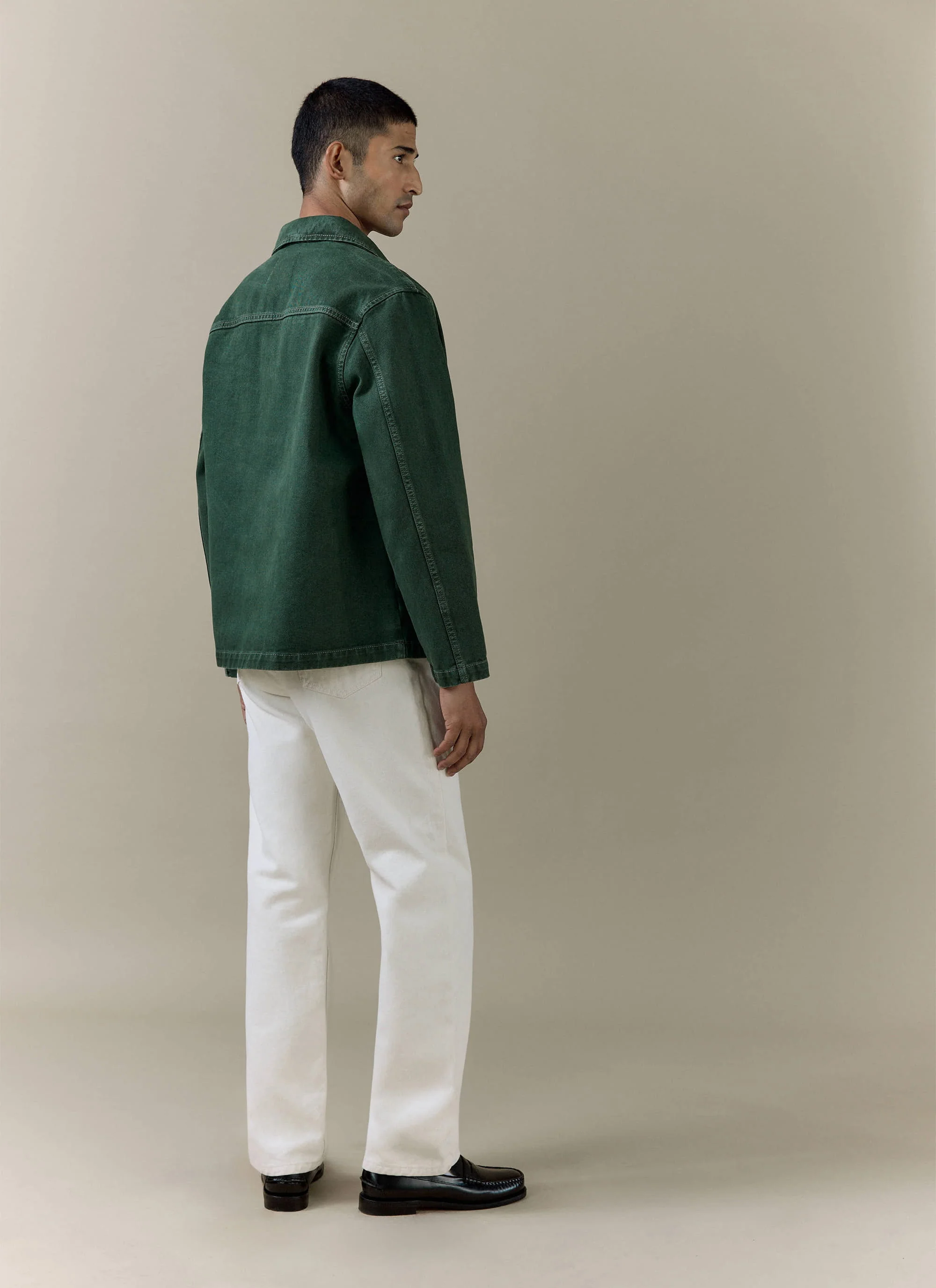 Vintage Wash Oliver Chore Jacket | Cotton Canvas | Forest - Image 4