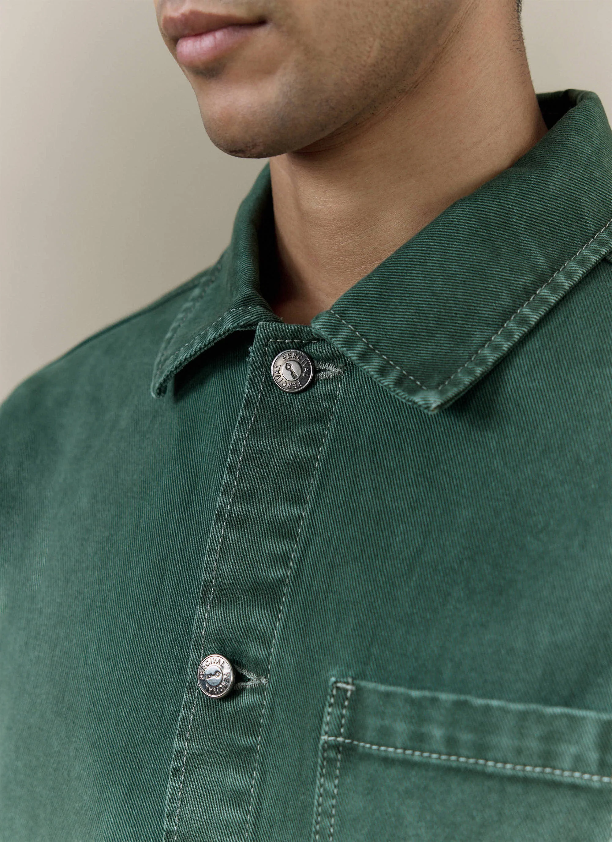 Vintage Wash Oliver Chore Jacket | Cotton Canvas | Forest - Image 6
