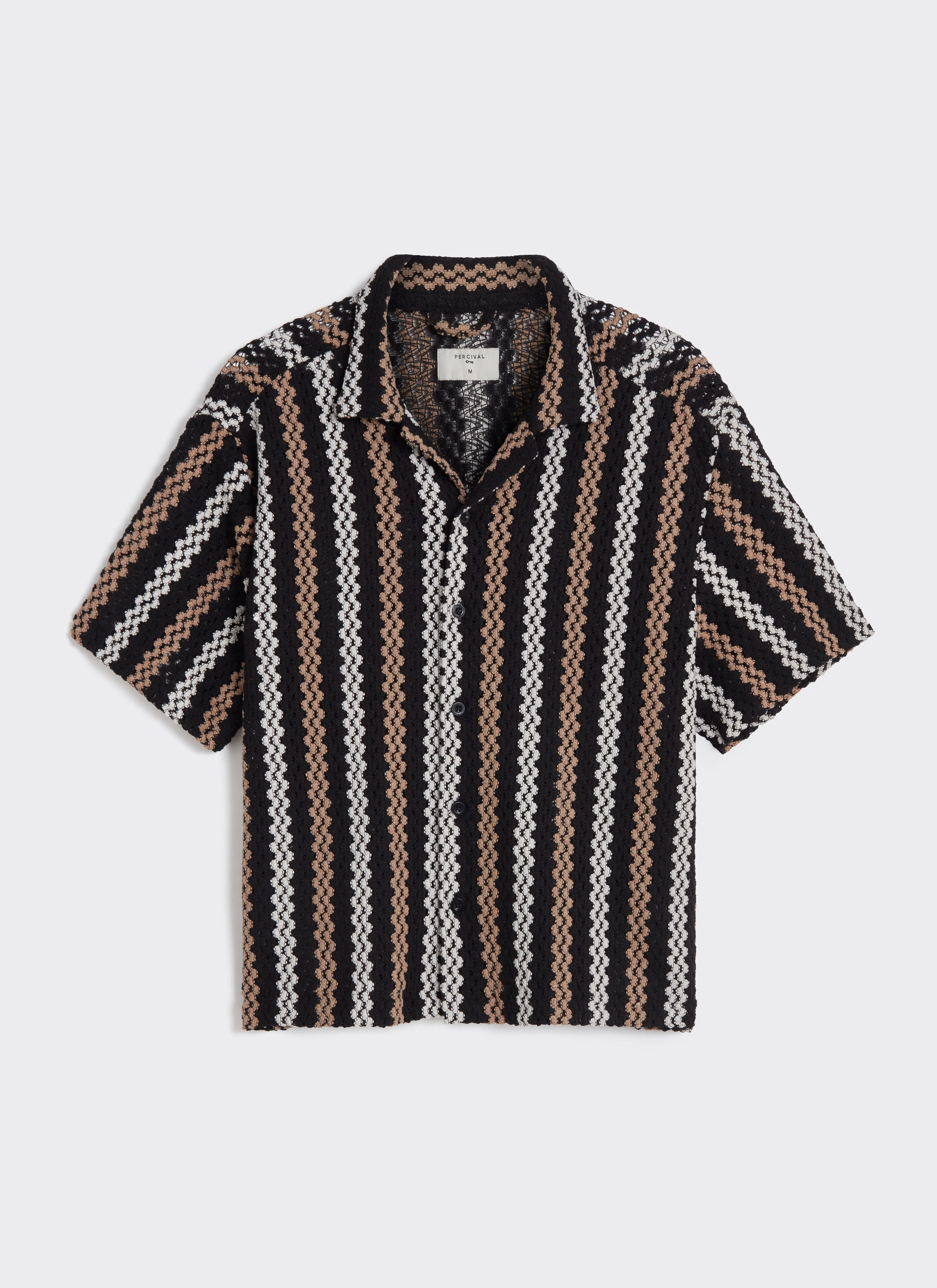 Wade Crochet Boxy Shirt | Cotton Blend | Black - Image 8