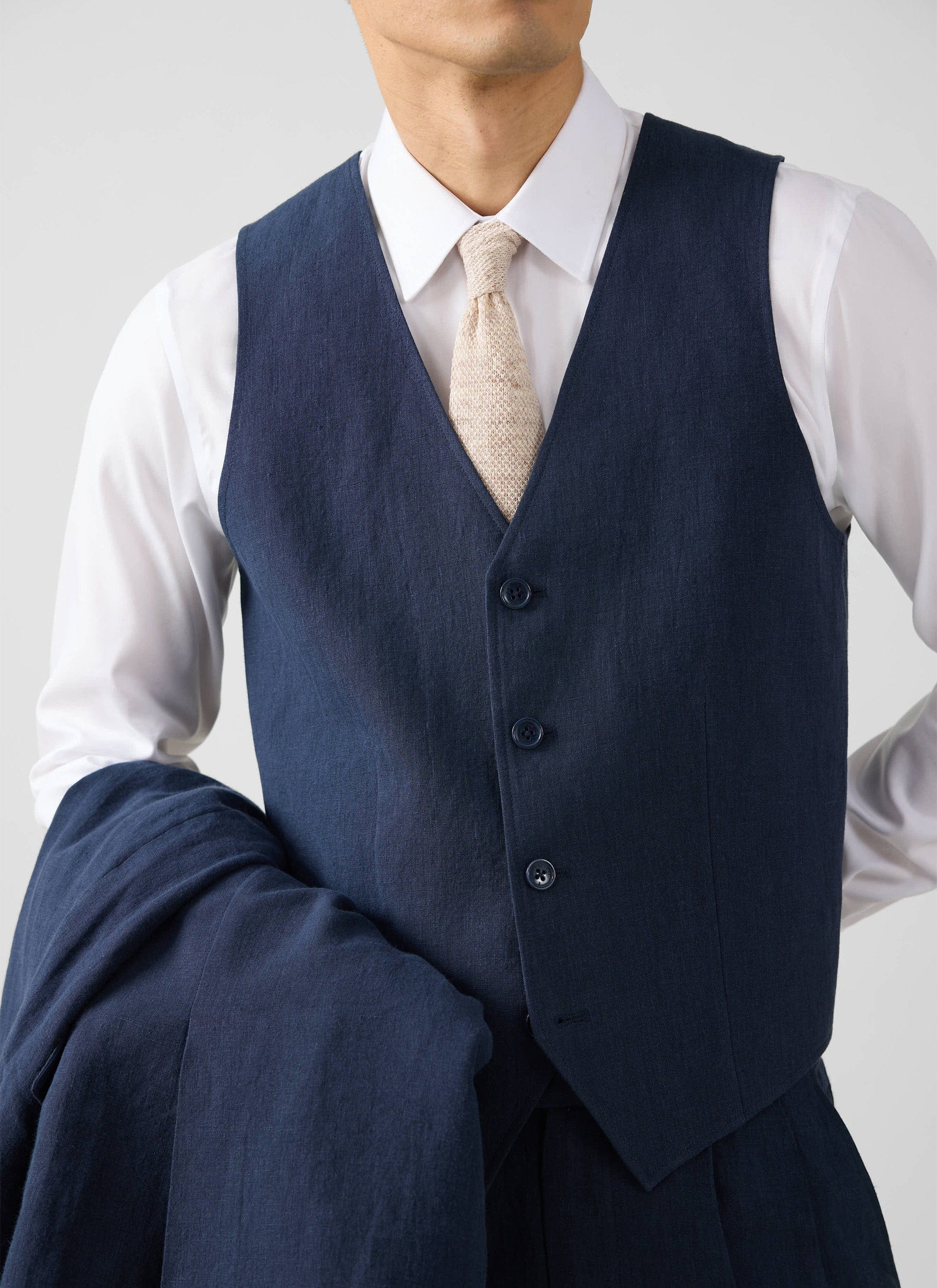 Waistcoat | Linen | Navy - Image 5