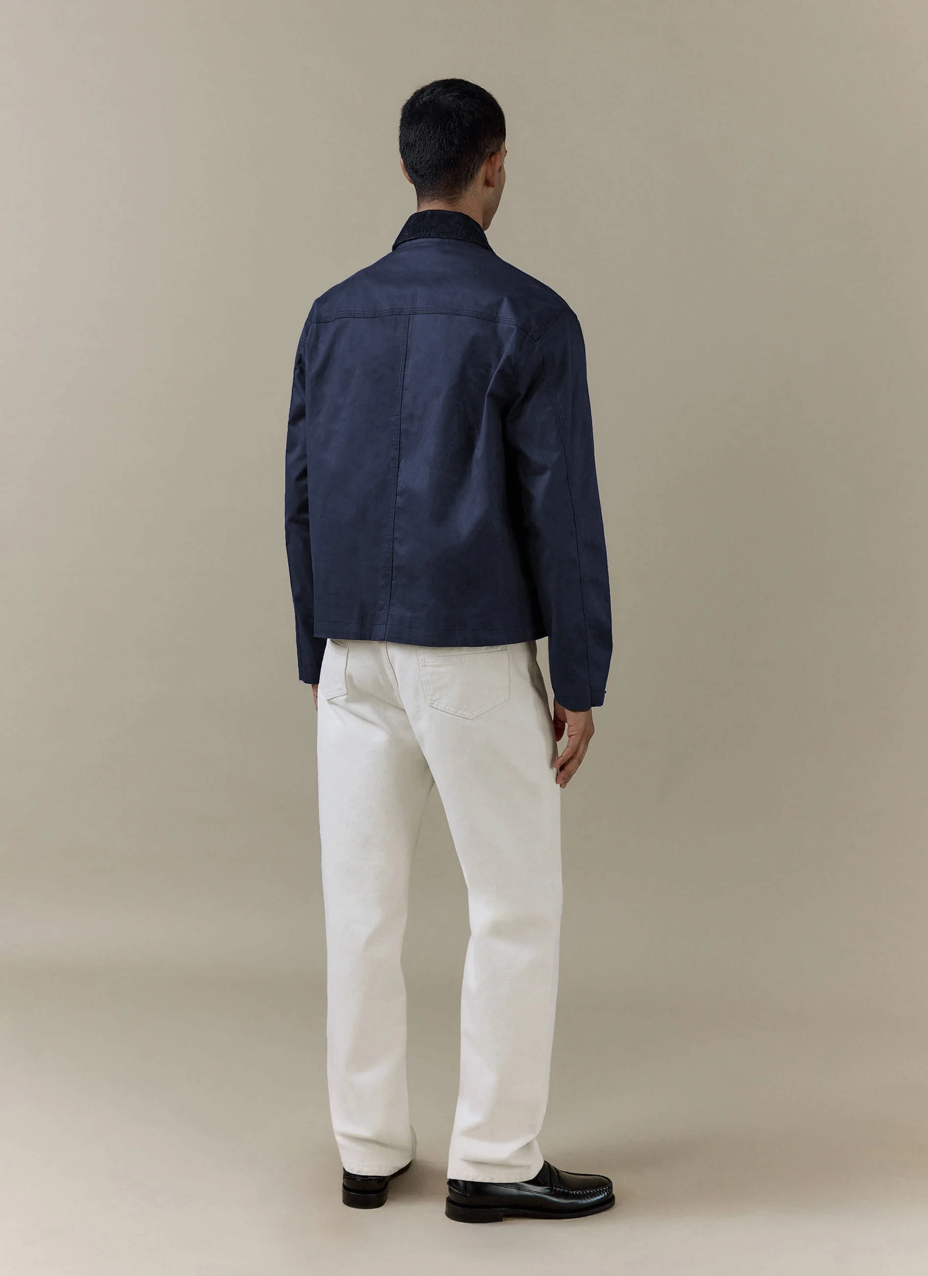 Wax Zip Jacket | Cotton | Navy - Image 3