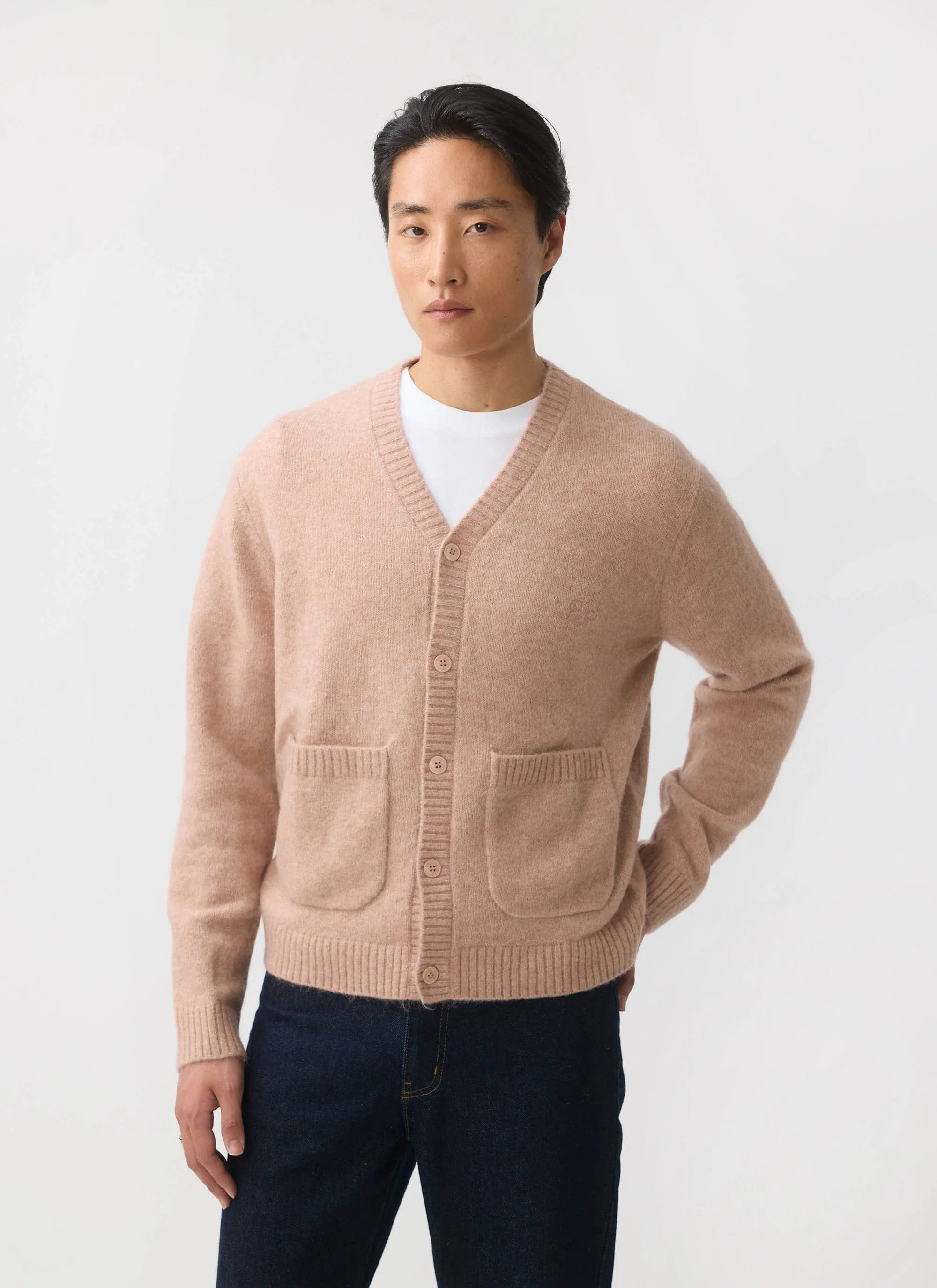 White Glove Cardigan | Mohair | Pink