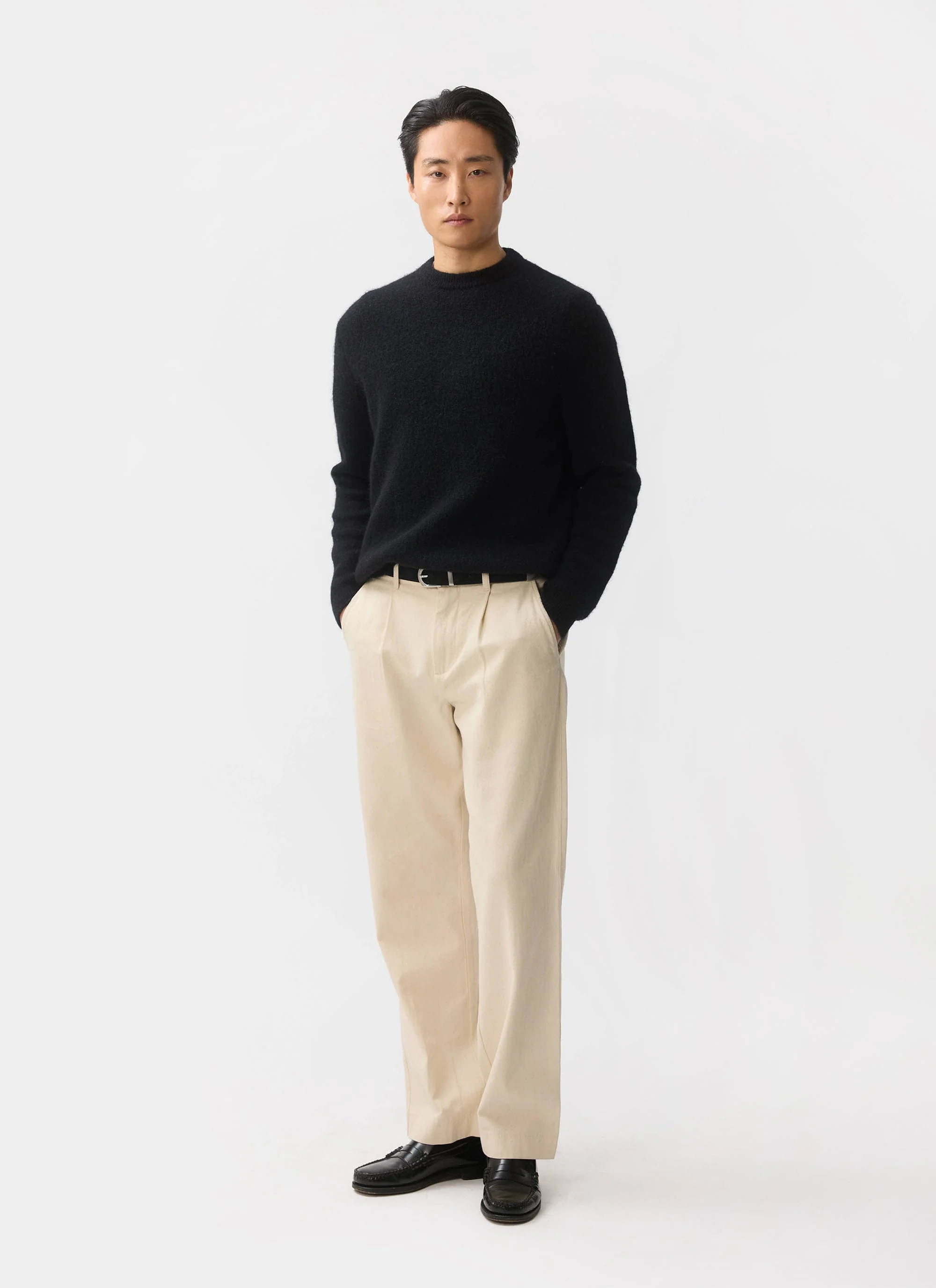 White Glove Crew Neck Jumper | Mohair | Black - Image 2