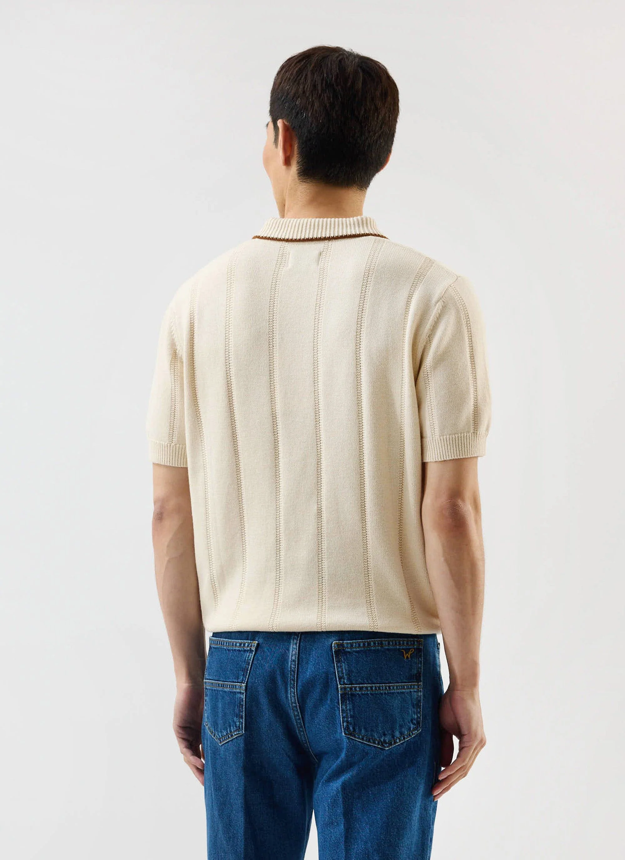 Wool Knitted Polo | Percival x Warren | Cream - Image 5