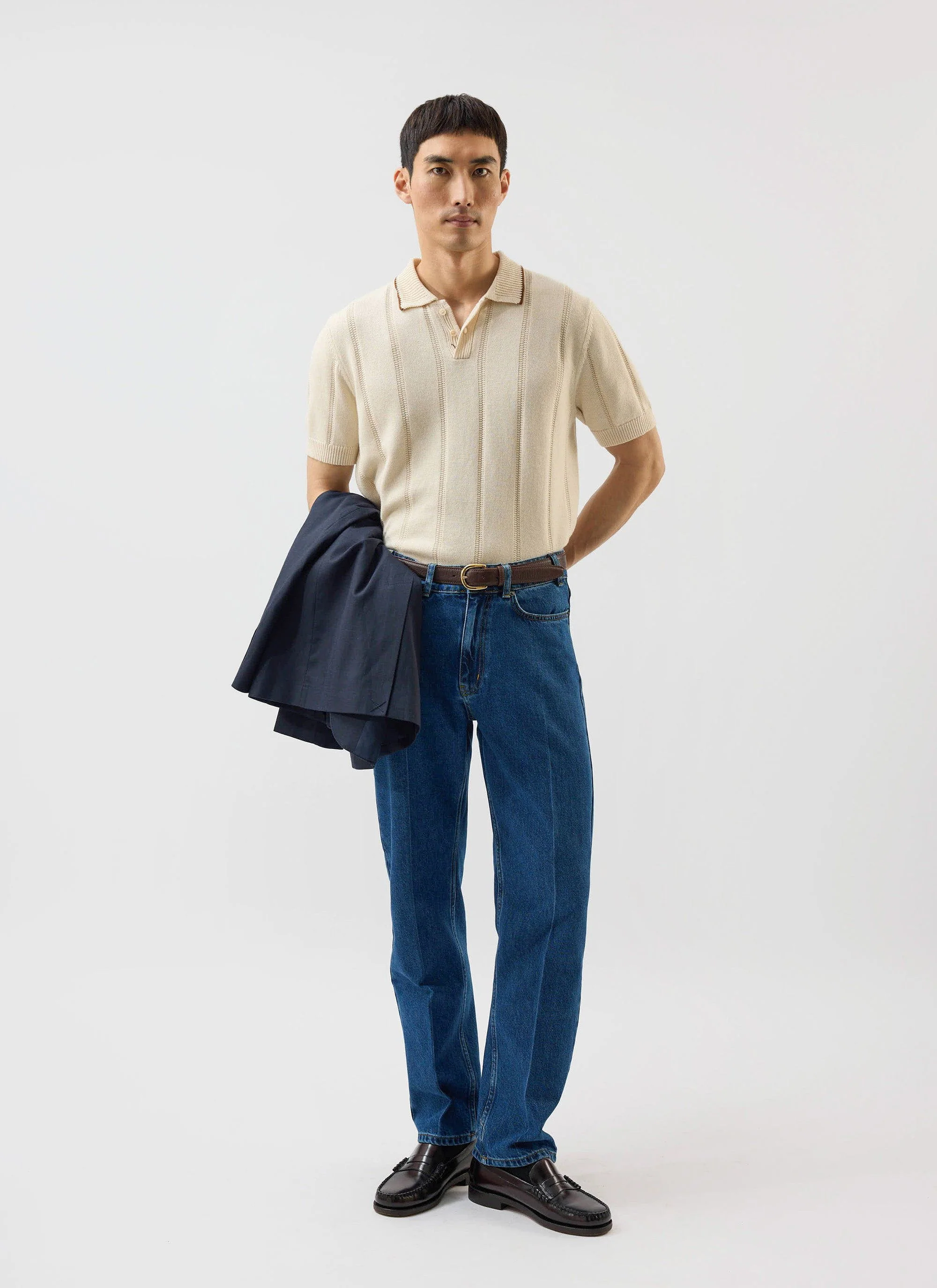 Wool Knitted Polo | Percival x Warren | Cream - Image 7