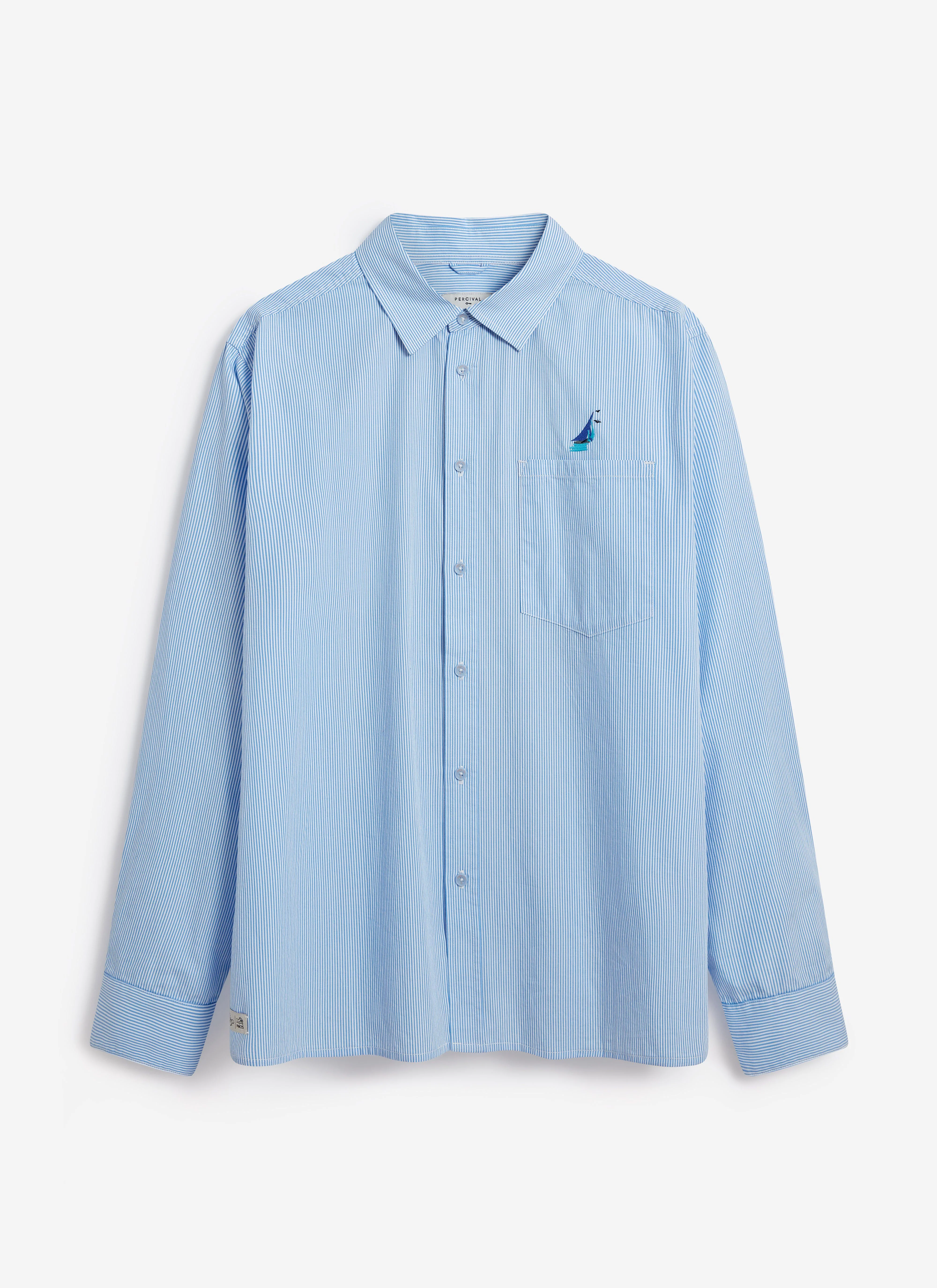 Yacht Stripe Oversized Shirt | Cotton | Blue - Image 7